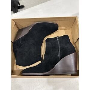 Lucky Brand Women's Size 8.5 Black Leather Bootie LK-Waltz Side Zip